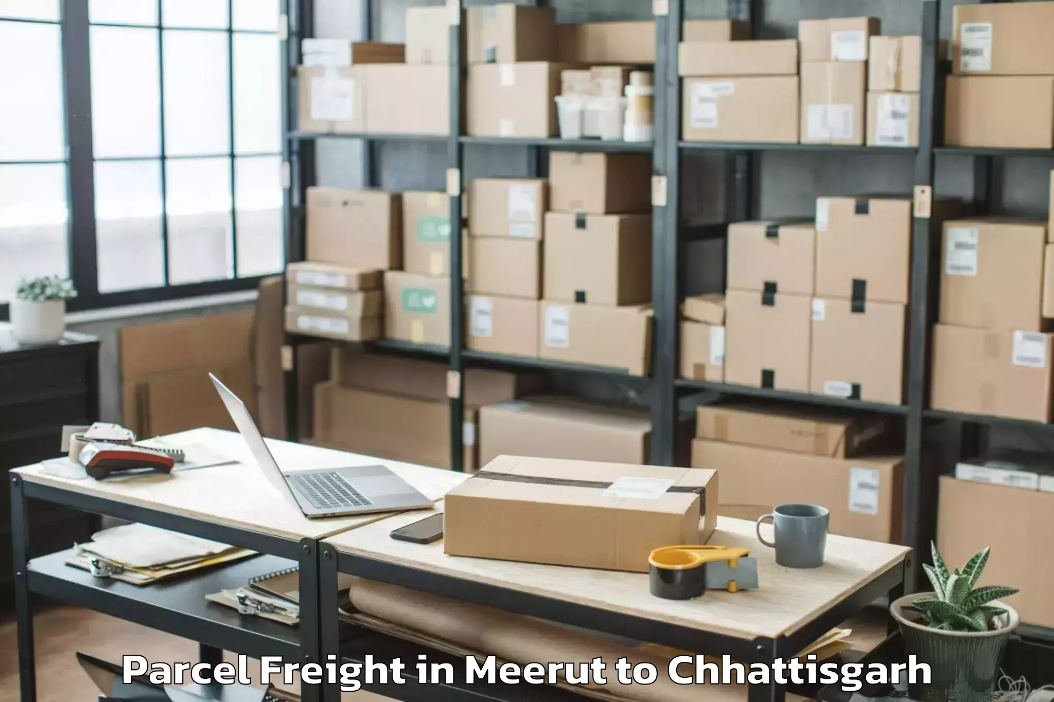 Efficient Meerut to Dongargarh Parcel Freight